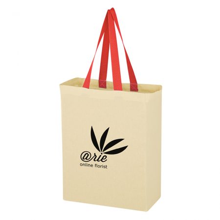Custom Natural Cotton Canvas Grocery Tote Bag with Logo