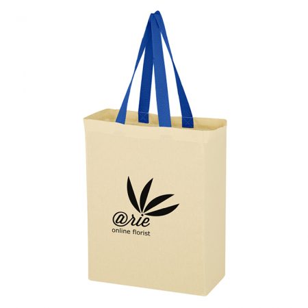 Custom Natural Cotton Canvas Grocery Tote Bag with Logo