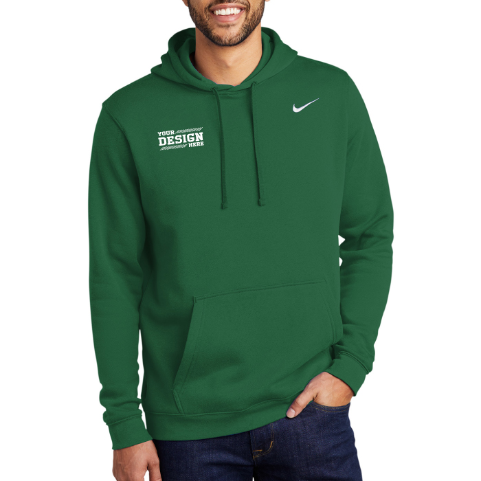 Custom Nike Club Fleece Hoodie - Embroidery Logo
