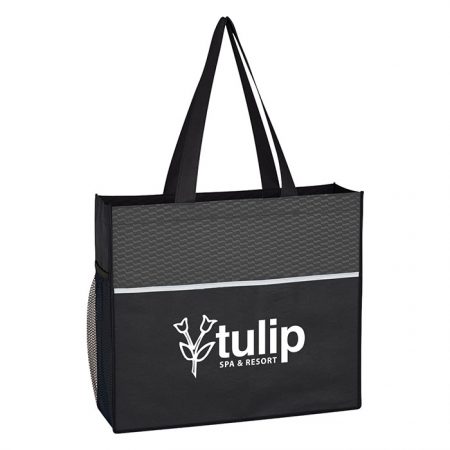Promotional Custom Logo Non-Woven Wave Design Promotional Tote Bag