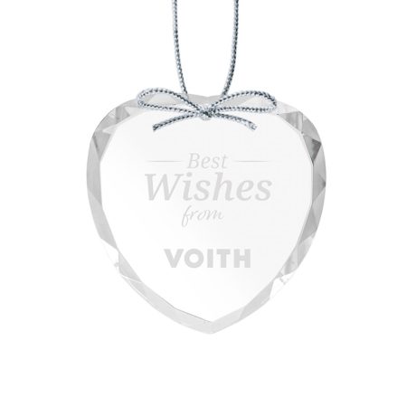 Optical Crystal Heart Ornament – Deep Etch with Logo
