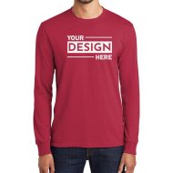 Personalized Port & Company® Core Blend Long Sleeve T-Shirt with Printed Logo
