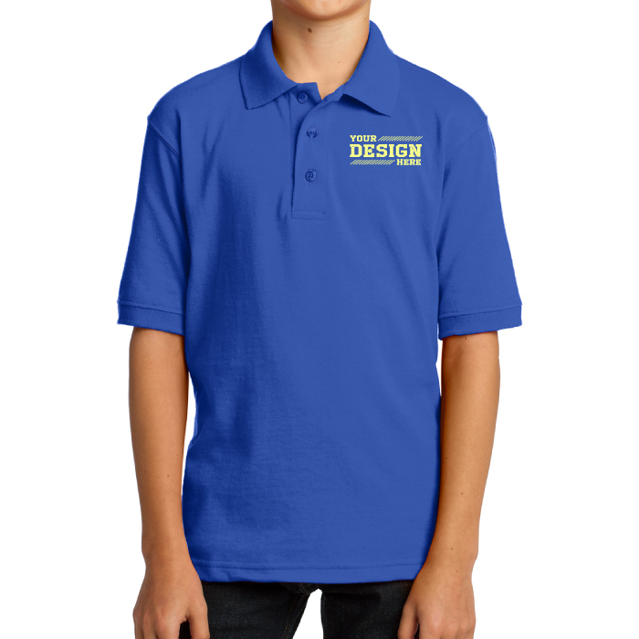 Personalized Logo Port & Company® Youth Core Blend Jersey Knit Polo Shirt