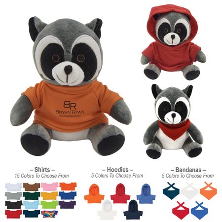 Customizable Raccoon Stuffed Plush Toy 6 Inch with Logo