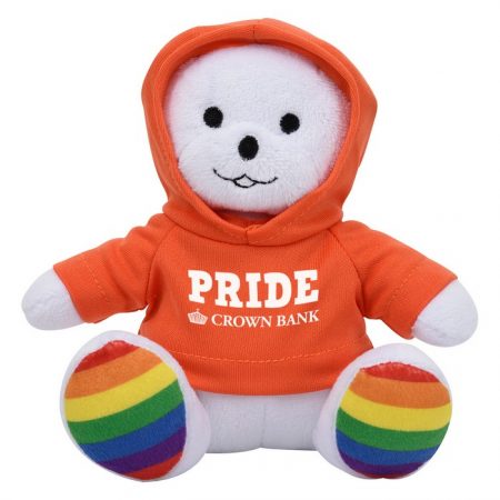 Promotional Custom Logo Rainbow Stuffed Plush Bear 6inch
