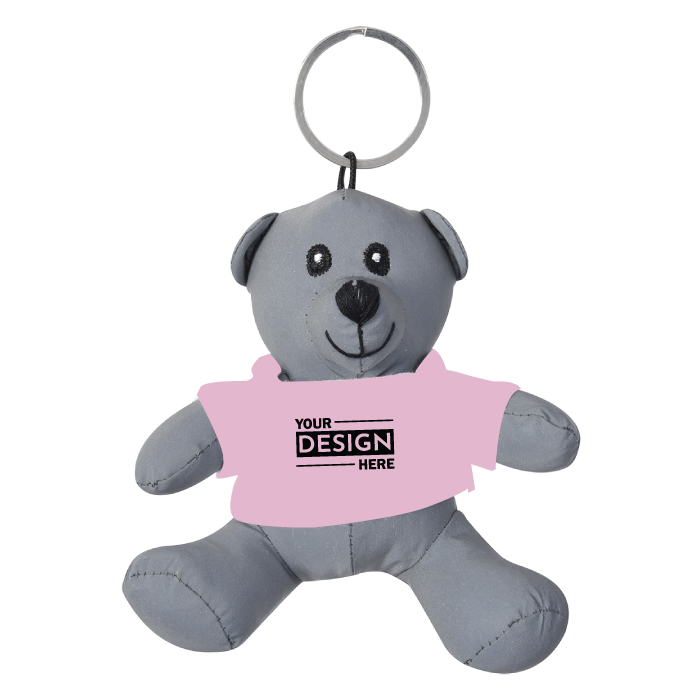 Personalized Reflective Mini Stuffed Bear Toy Keychain with Custom Logo