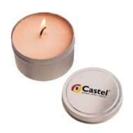 Promotional Products - Custom Imprinted Candles - Logo Candles - Private Label Branded Candles - Round Tin Candle 4oz