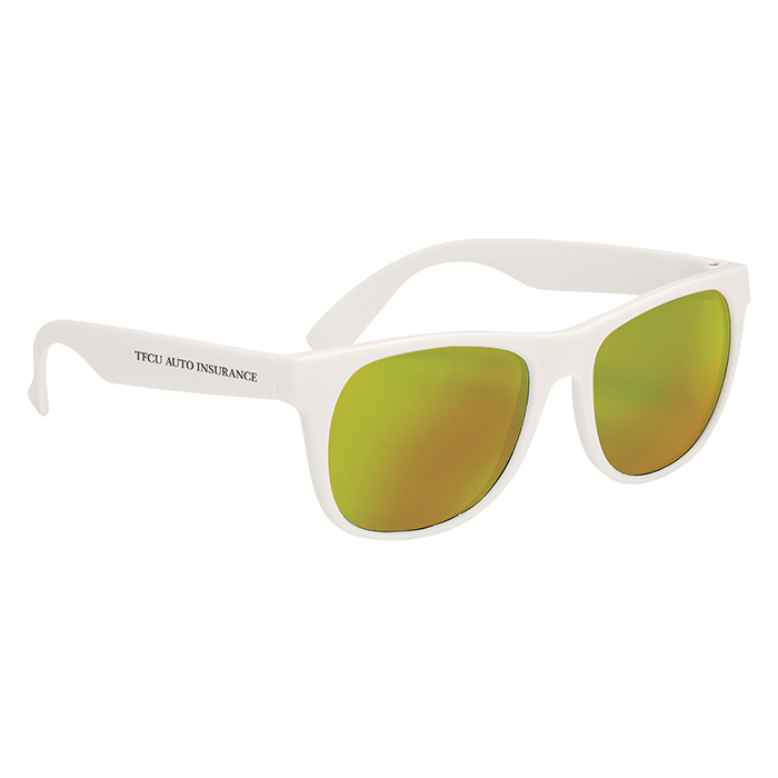 Rubberized Mirrored Sunglasses with Logo
