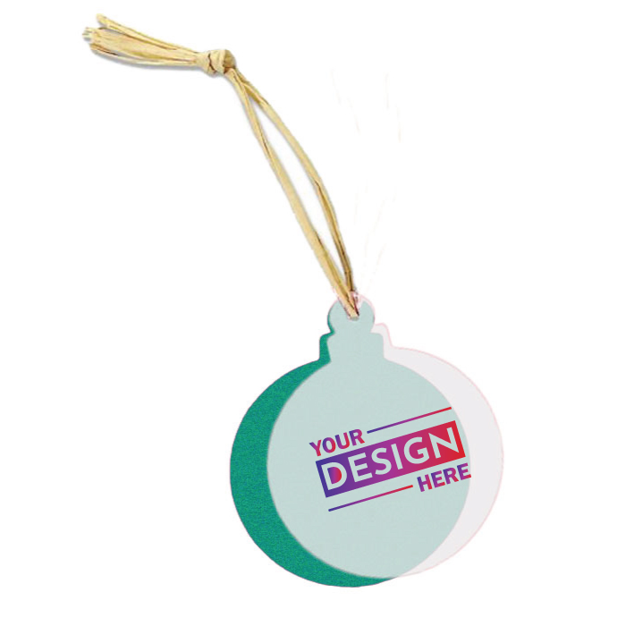 Custom Branded Seeded Round Paper Ornament with Promotional Logo