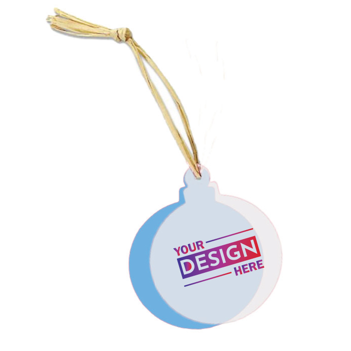 Custom Branded Seeded Round Paper Ornament with Promotional Logo