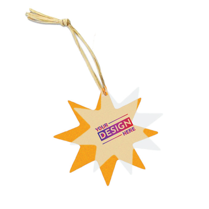 Custom Promotional Seeded Star Paper Ornament with Printed Logo