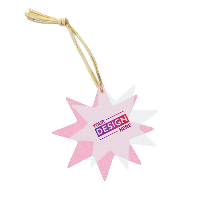 Custom Promotional Seeded Star Paper Ornament with Printed Logo