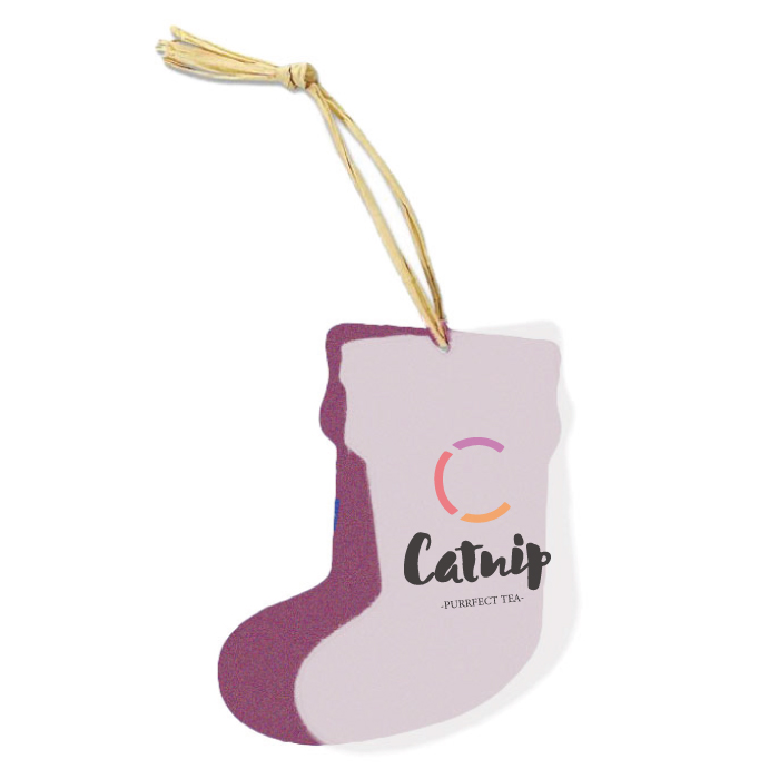 Personalized Seeded Stocking Paper Ornament with Custom Printed Logo