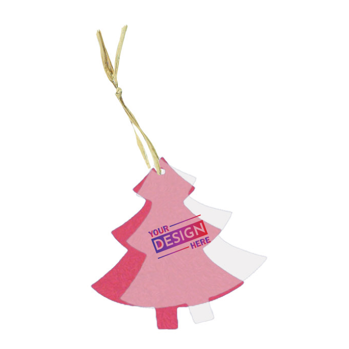 Custom Branded Seeded Tree Paper Ornament with Promotional Logo