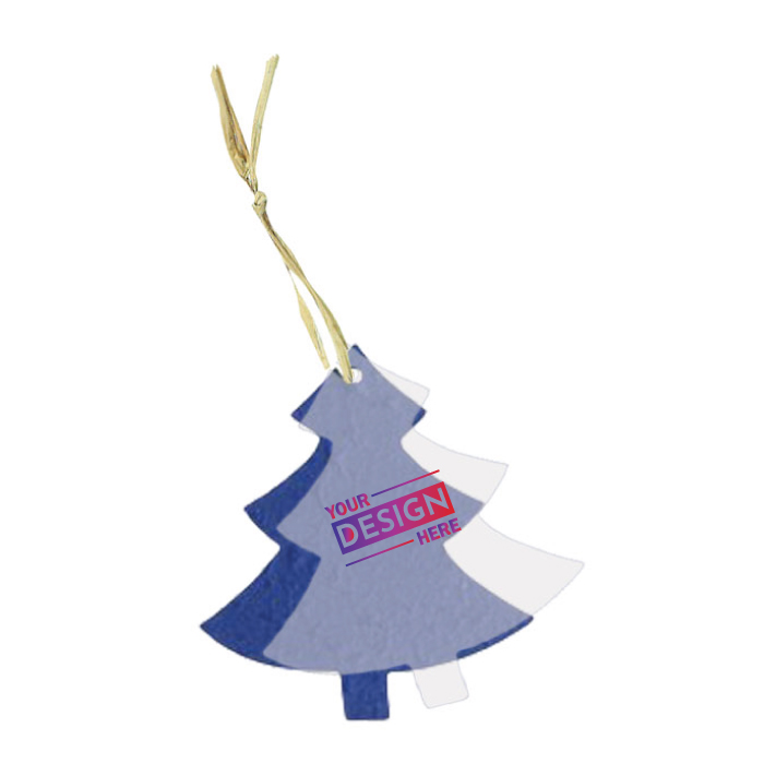 Custom Branded Seeded Tree Paper Ornament with Promotional Logo