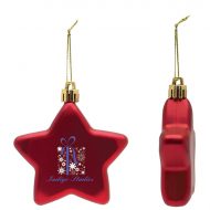 Custom Printed Shatter Resistant Flat Star Ornament