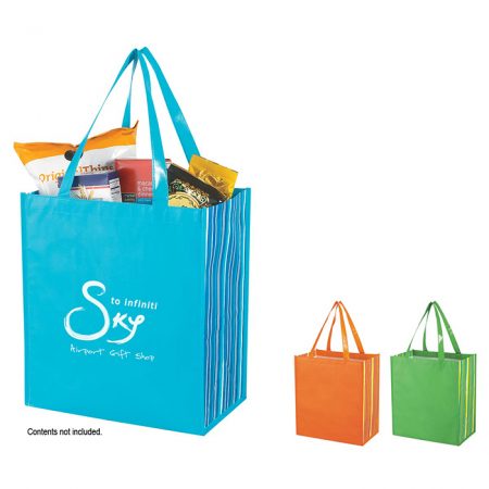 Custom Logo Shiny Laminated Non-Woven Tropic Shopper Tote Bag