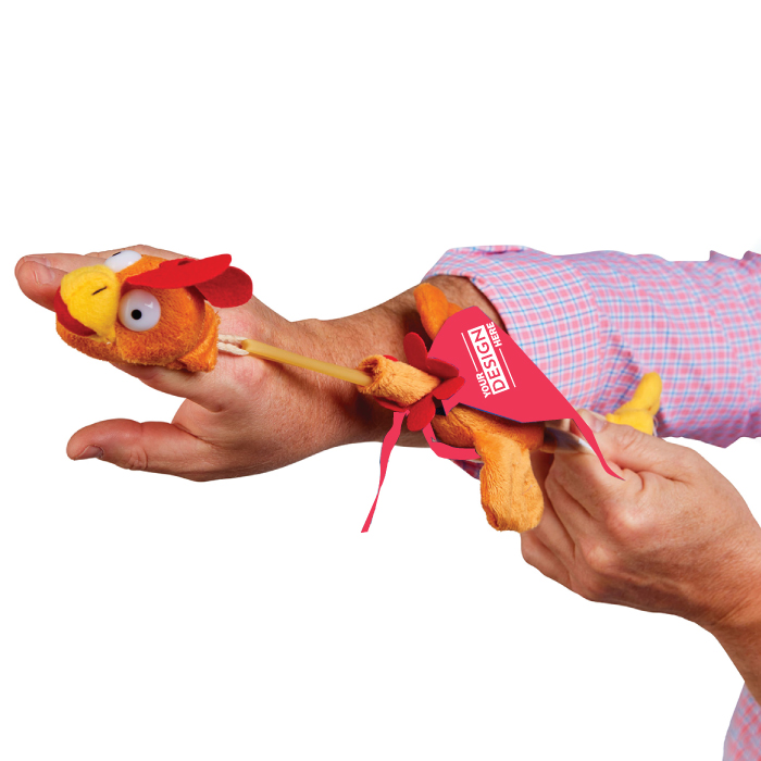 Custom Flying Rooster Chicken Sling Shot Toy with Logo