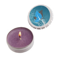 Promotional Products - Custom Imprinted Candles - Logo Candles - Private Label Branded Candles - Snap Top Tin Candle