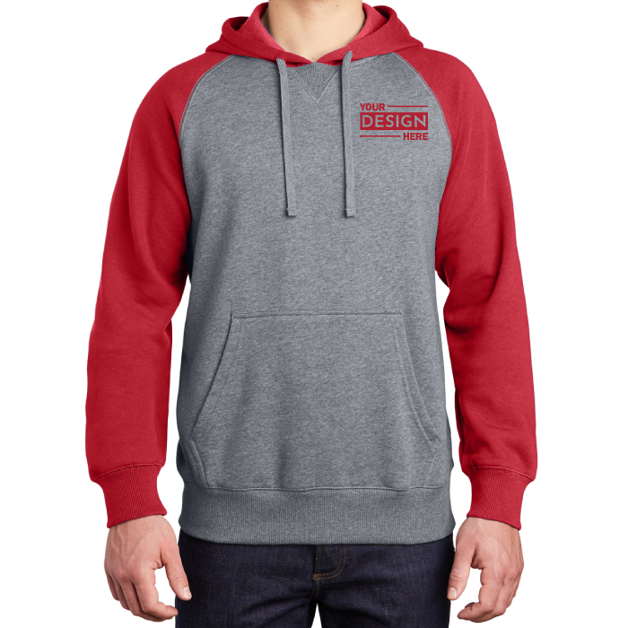 Custom Sport-Tek® Raglan Colorblock Hooded Sweatshirt with Logo