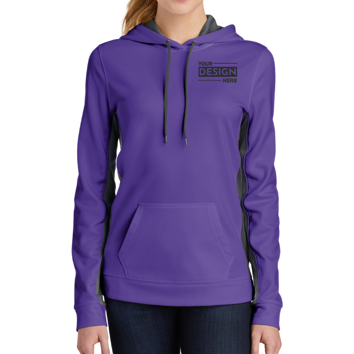 Custom Logo Sport-Tek® Women's Sport-Wick® Fleece Colorblock Hooded Sweatshirt