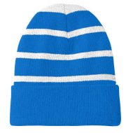 Promotional Custom Logo Sport-Tek® Striped Fleece Lined Beanie Hat - Embroidery