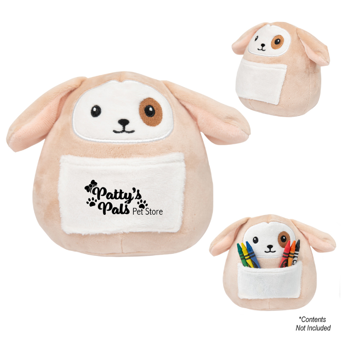Promotional Squishy Dog Stuffed Plush Toy 6" with Custom Logo