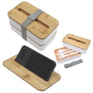 Promotional Logo Stackable Bento Lunch Set with Phone Stand