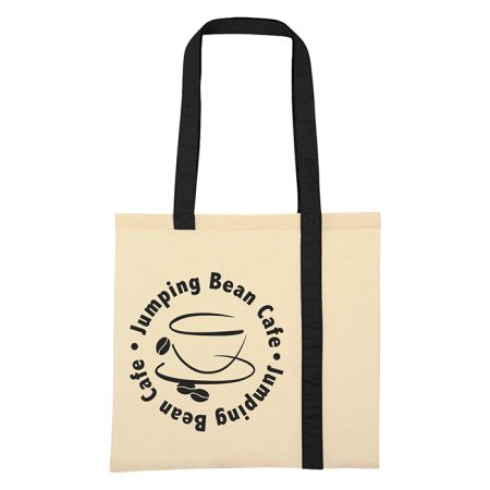 Striped Economy Cotton Canvas Tote Bag with Logo