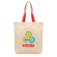 Custom Imprinted Tonga Cotton Tote with Color Straps 5oz