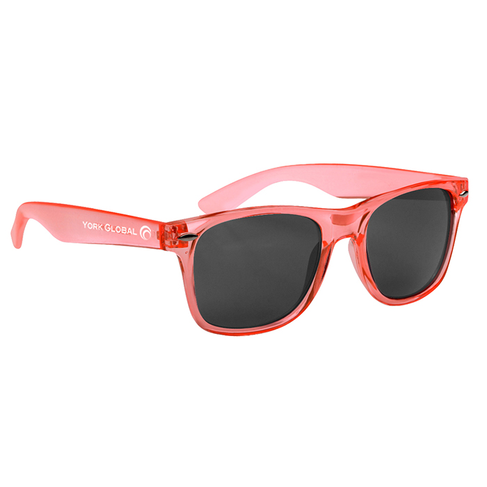 Custom Translusent Malibu Sunglasses with Microfiber Cloth and Pouch