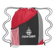 Custom Tri-Color Sports Drawstring Bag with Logo