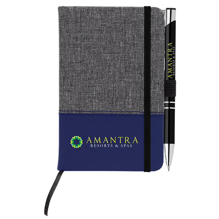 Promotional Twain Notebook & Tres-Chic Pen Gift Set with Logo