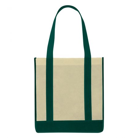 Custom Logo Two-Tone Non-Woven Shopper Tote Bag