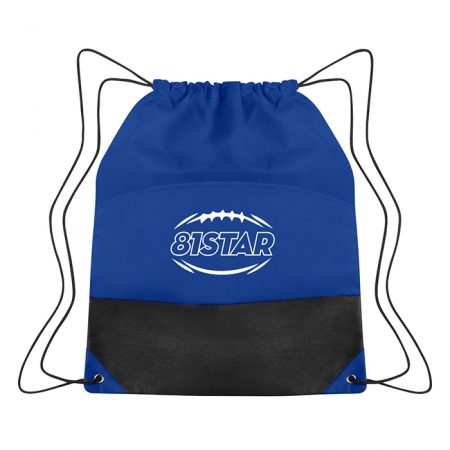 Custom Logo Two-Tone Non-Woven Sports Drawstring Bag