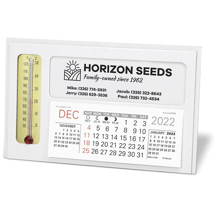 Custom 2024 Window Desk Calendar with Thermometer - Progress