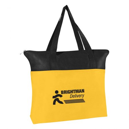 Custom Printed Zippered Non-Woven Tote Bag with Logo